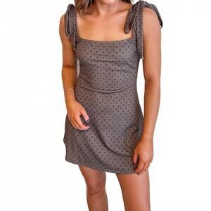 NEW ADELINE georgia mini polkadot dress in brown